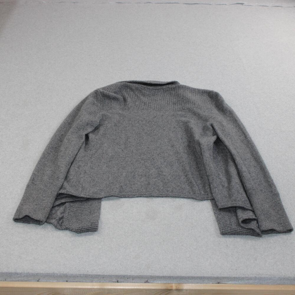 Hammacher Schlemmer Cashmere Sweater Women XL Gray Cardigan Open Front Topper - Picture 2 of 8